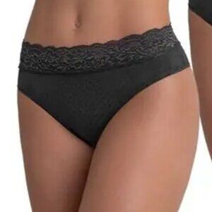 NEW! S Loba Bikini Rib Lace Panties - Black 4789